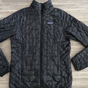Patagonia Micro Puff Jacket Womens Small Black Puffer Coat Great Condition